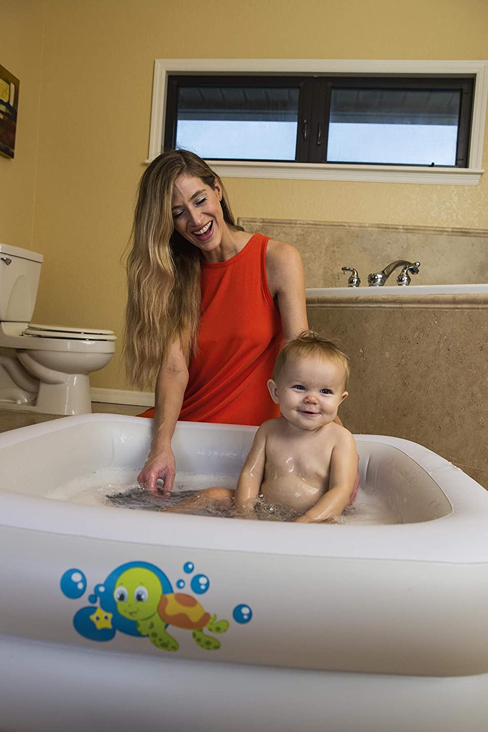 Bestway 51116 Baignoire gonflable carrée pour bébé Fluo 86 x 86 x 25 cm