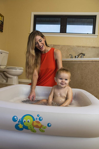 Bestway 51116 Baignoire gonflable carrée pour bébé Fluo 86 x 86 x 25 cm