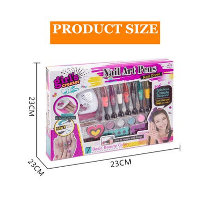 Girl's Creator nail art stylos enfants ensemble de manucure pour la conception de peinture nail art avec sèche-linge