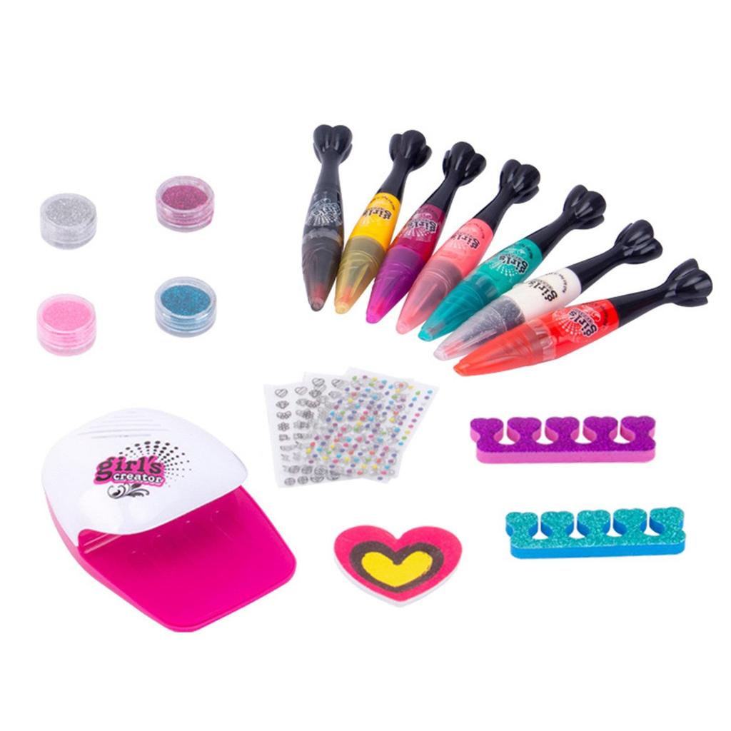 Girl's Creator nail art stylos enfants ensemble de manucure pour la conception de peinture nail art avec sèche-linge