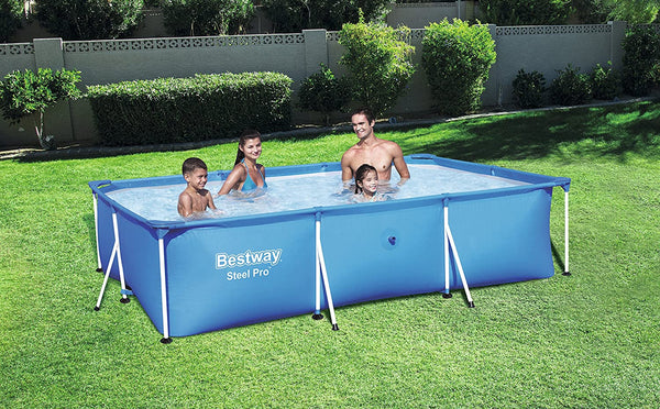 Bestway 56404 - Detachable Steel Pro Splash Frame rectangular pool with steel frame, 300 x 201 x 66 cm, 3,300 liters, blue