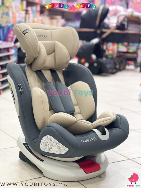 360 DEGRÉS SIEGE AUTO ISOFIX BEIGE BURBAY