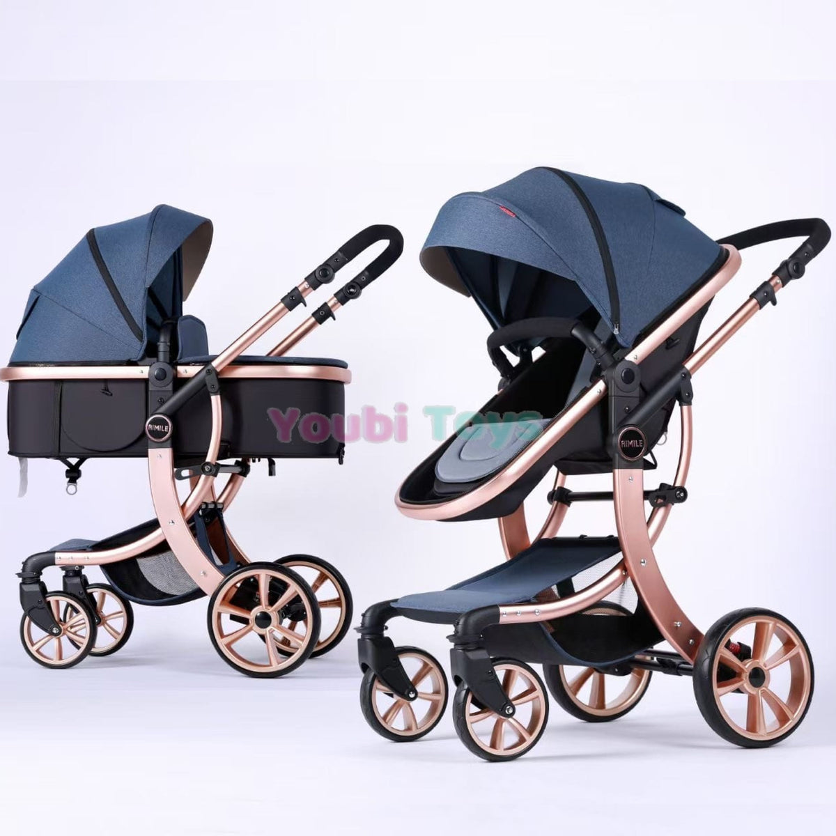 Poussette aimile de luxe 0-36mois  BLEU