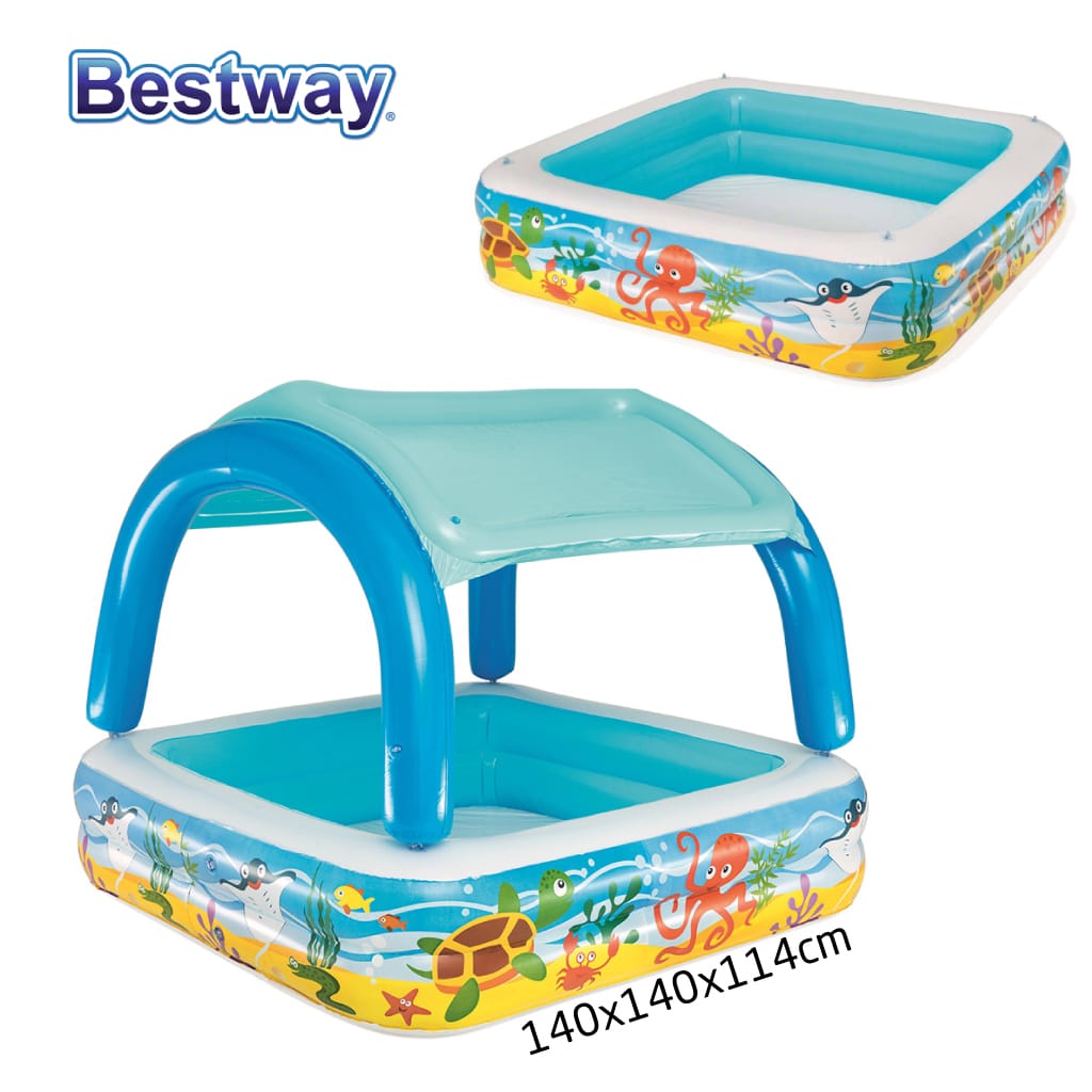 Bestway – piscine gonflable à baldaquin rectangulaire de 52192 m x 1.47m x 1.47m, piscine de jeu de 58 "x 58" x 48 ", 1.22