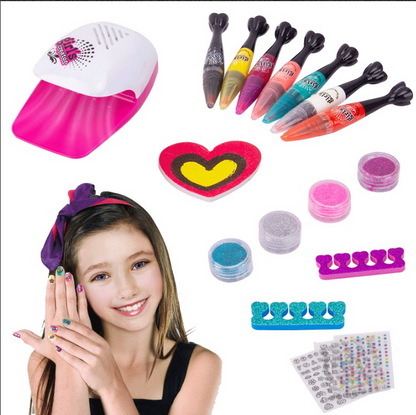 Girl's Creator nail art stylos enfants ensemble de manucure pour la conception de peinture nail art avec sèche-linge