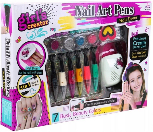 Girl's Creator nail art stylos enfants ensemble de manucure pour la conception de peinture nail art avec sèche-linge