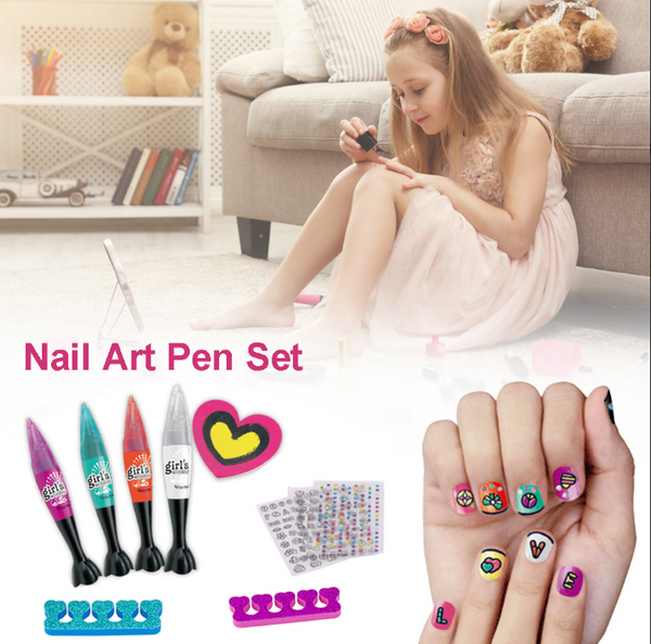 Girl's Creator nail art stylos enfants ensemble de manucure pour la conception de peinture nail art avec sèche-linge