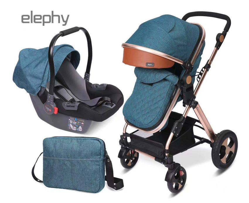 Elephy-poussette double face pour bébé Avec siège d'auto VERT