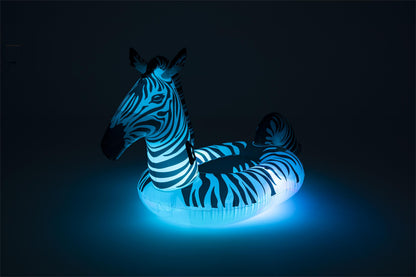 Bestway Schwimmtier Zebra mit LED-Licht 254 x 142 cm Animal de Natation Zèbre avec lumière, 41406, 0