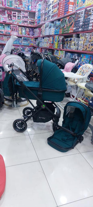 BURBAY poussette bébé 3 en 1  VERT