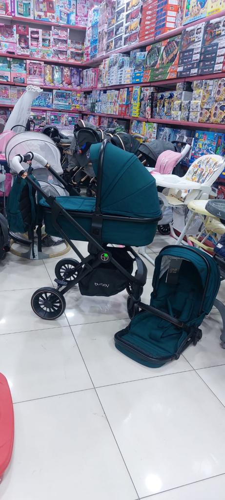 BURBAY poussette bébé 3 en 1  VERT
