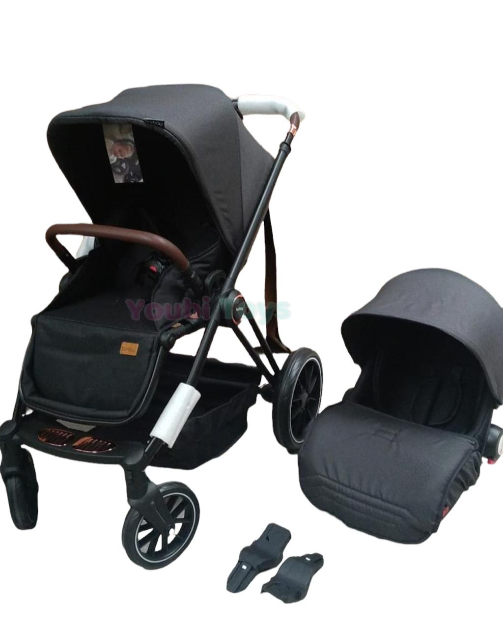 poussette pour bébé Avec siège d'auto / NOIR