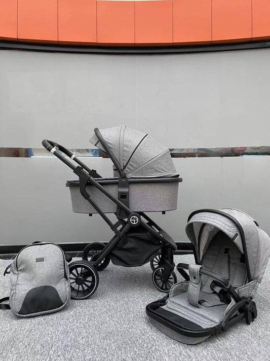 BURBAY poussette bébé 3 en 1  GRIS