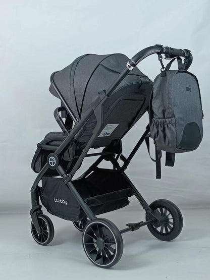 BURBAY poussette bébé 3 en 1  GRIS