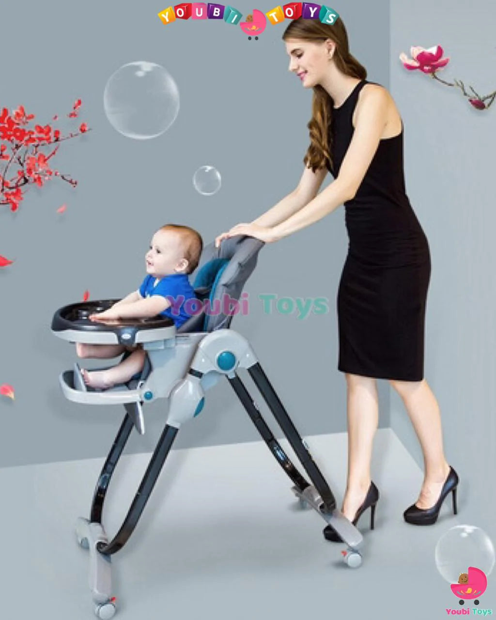 Teknum bébé dinant la chaise multifonctionnelle pliante portable enfant bébé ajuster siège nourrissons table  ROUGE