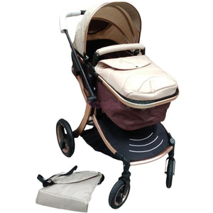 Poussette tendance en aluminium Beige