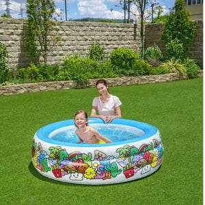 Bestway 51121 Piscine gonflable décor poissons 3 boudins 152 x 51 cm