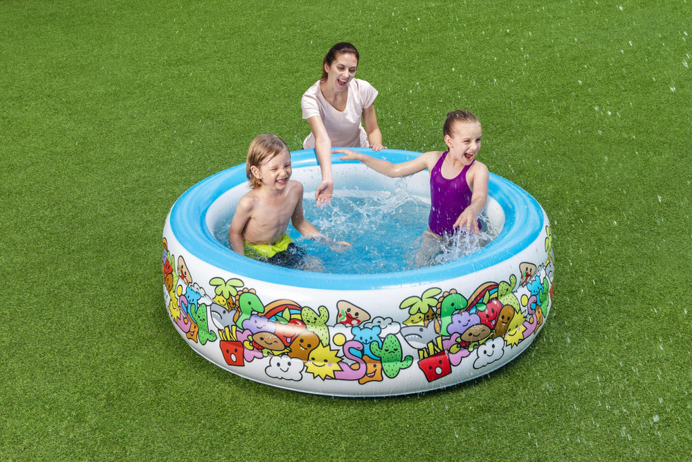 Bestway 51121 Piscine gonflable décor poissons 3 boudins 152 x 51 cm