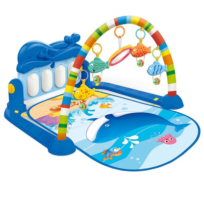 Huanger - Support de fitness pour piano avec jouets à jouer - Bleu