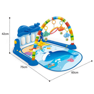 Huanger - Support de fitness pour piano avec jouets à jouer - Bleu