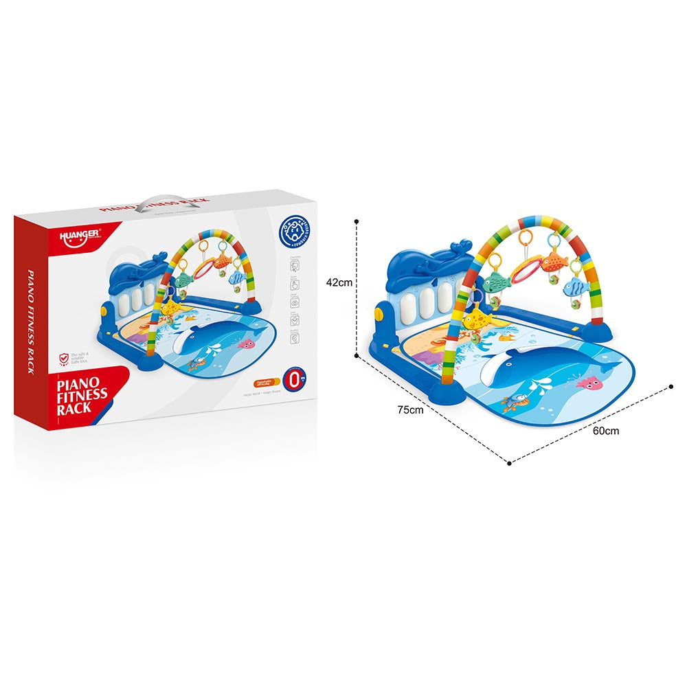 Huanger - Support de fitness pour piano avec jouets à jouer - Bleu