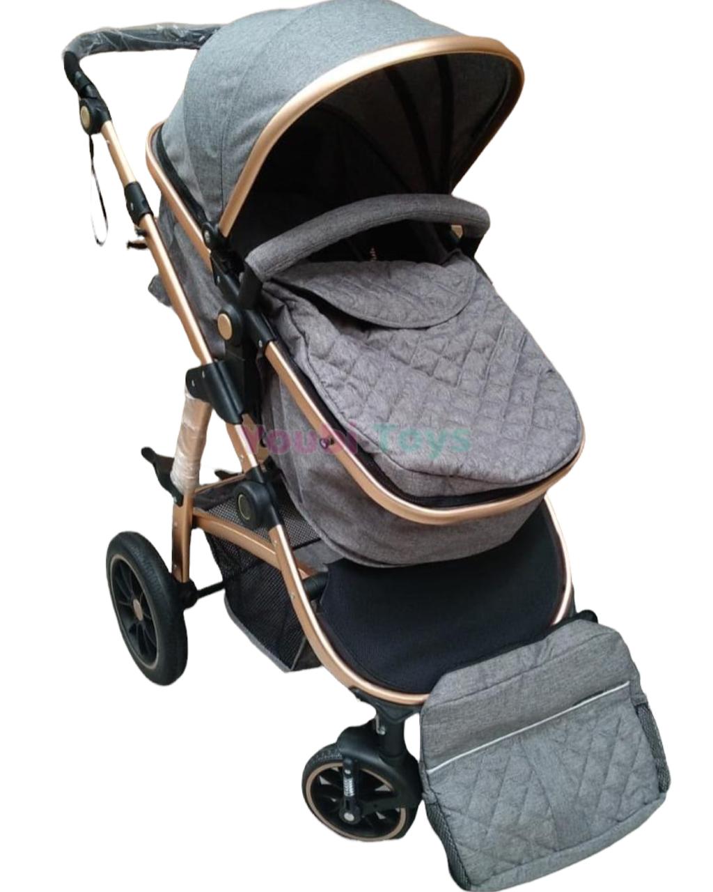 Poussette tendance en aluminium + SAC/ GRIS