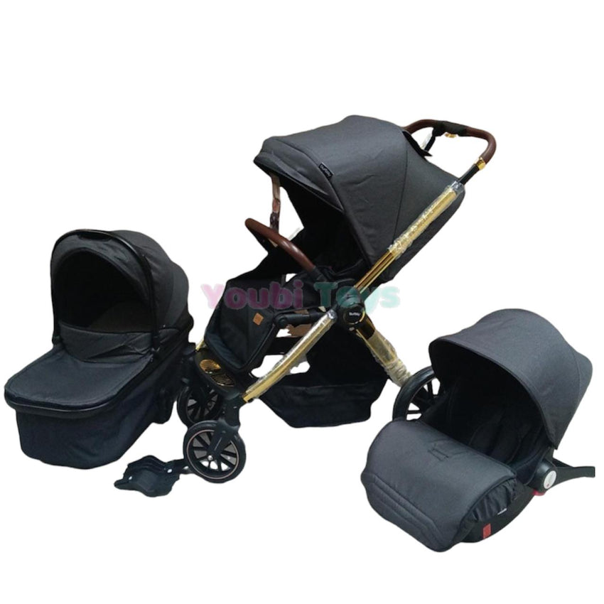 BURBAY-poussette de bébé 3 en 1 |de lux  poussette avec siège d'auto ,landou et sac