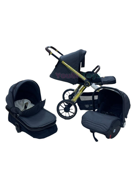 BURBAY-poussette de bébé 3 en 1 |de lux  poussette avec siège d'auto ,landou et sac