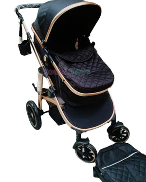 Poussette tendance en aluminium + SAC/ NOIR