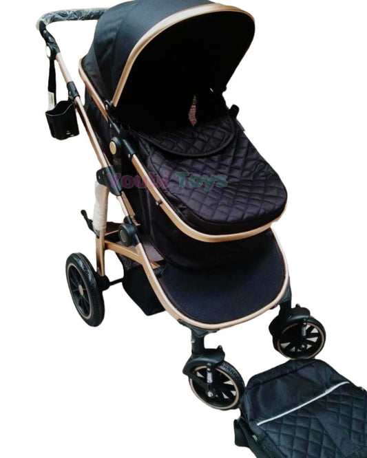 Poussette tendance en aluminium + SAC/ NOIR
